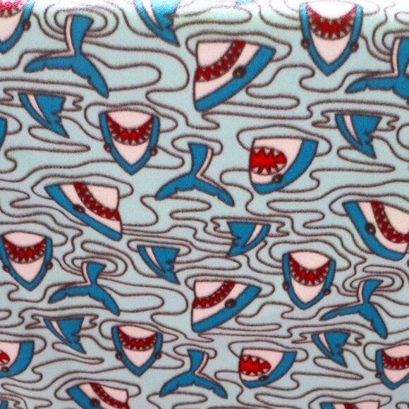 NEW Handmade Fleece Blanket with Sewn Edges Dual Layers Sharks/JAws